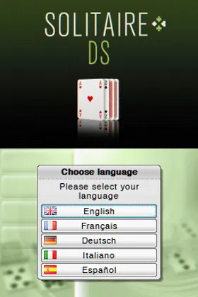 Solitaire DS (Europe) (En,Fr,De,Es,It) screen shot title